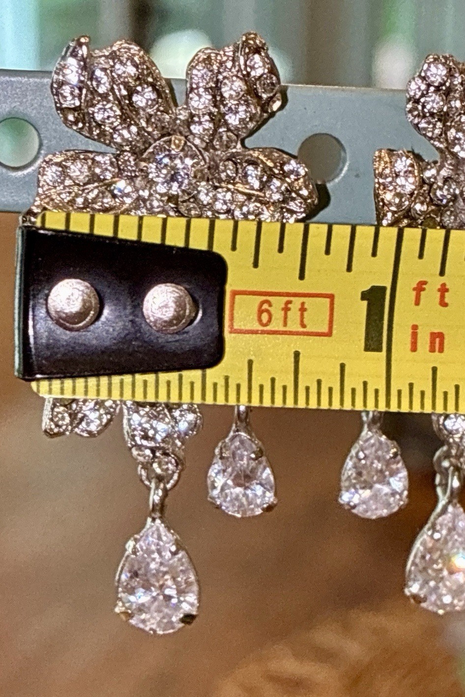 Amazing SIMAN TU Haute Couture Runway Floral Australian Crystal Earrings RARE ~