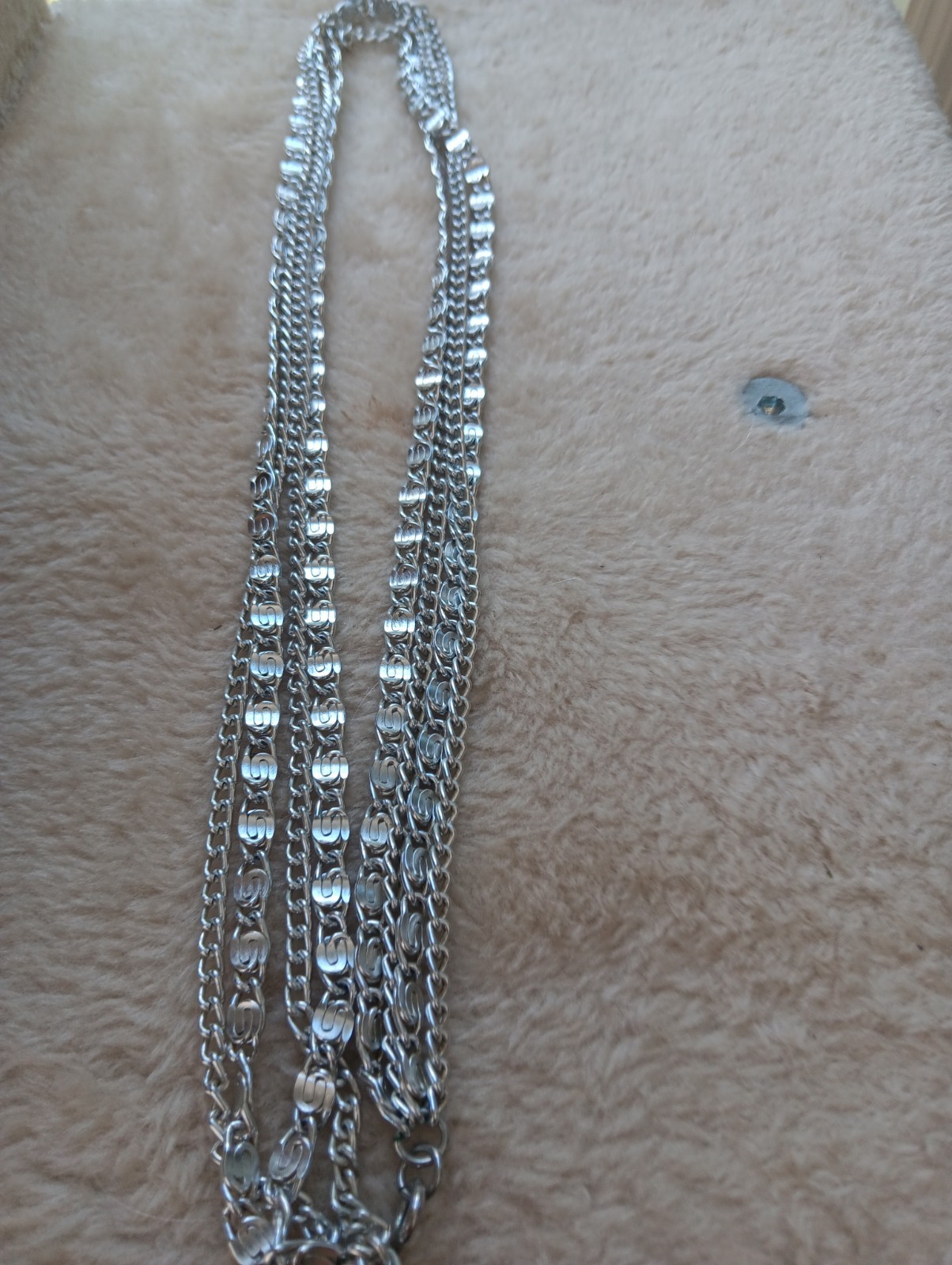 Vintage Sarah Coventry 4 Strand Chain Silver Tone Link Necklace Fashion Jewelry