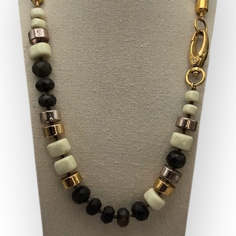 Black, Cream & Metallic Beaded Modern Chic