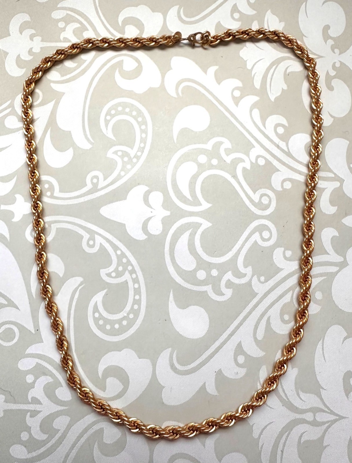 Vintage Monet Goldtone Rope Chain Necklace 20″ Lobster Claw Clasp