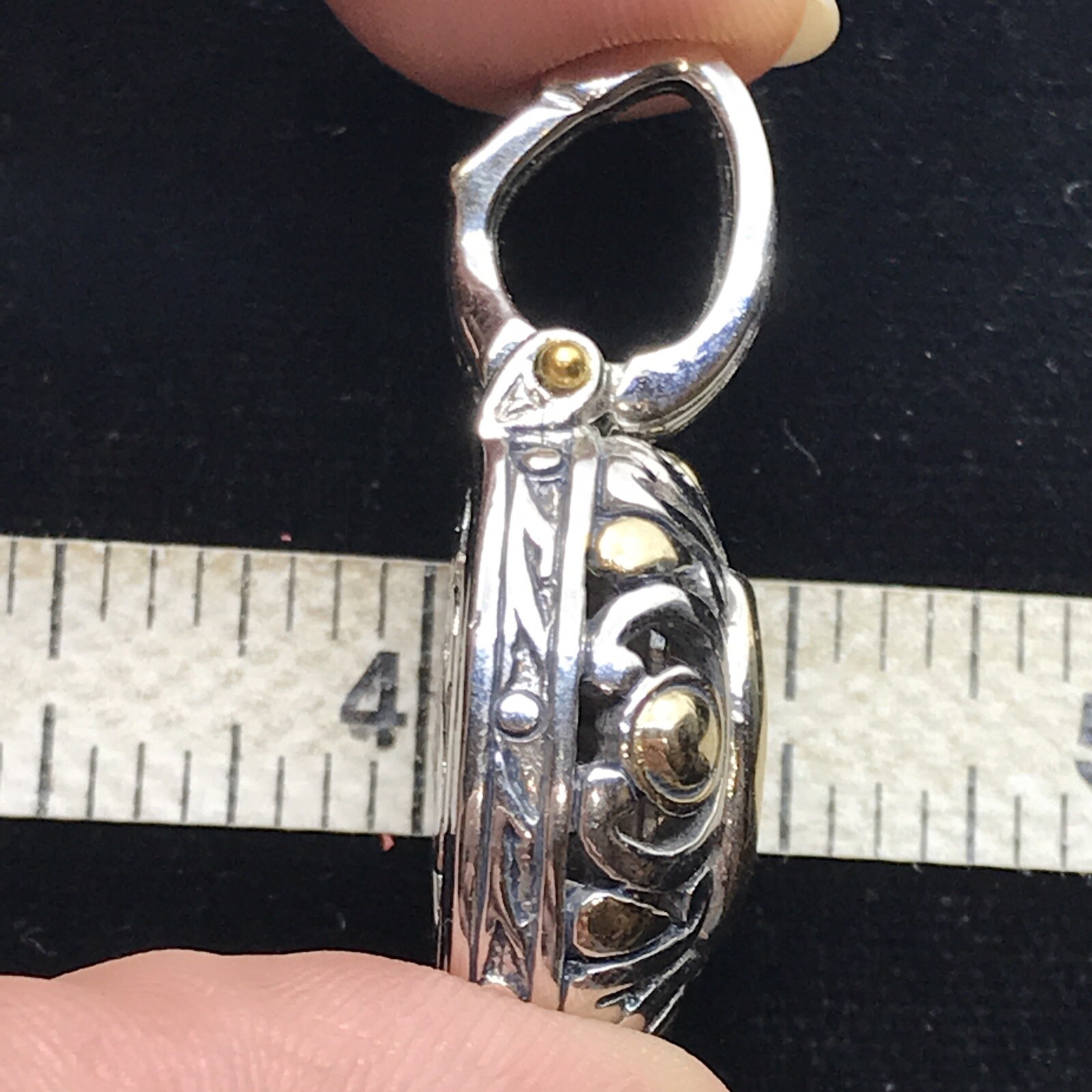 Vintage T * J Renaissance Revival 2-Tone Citrine Yellow Cubic Zirconia Pendant