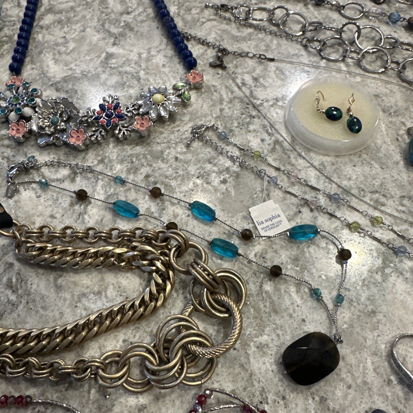 VTG TO NOW ESTATE JEWELRY LOT OF 40+ Pieces Lia Sophia Designer Gaudy Y2K