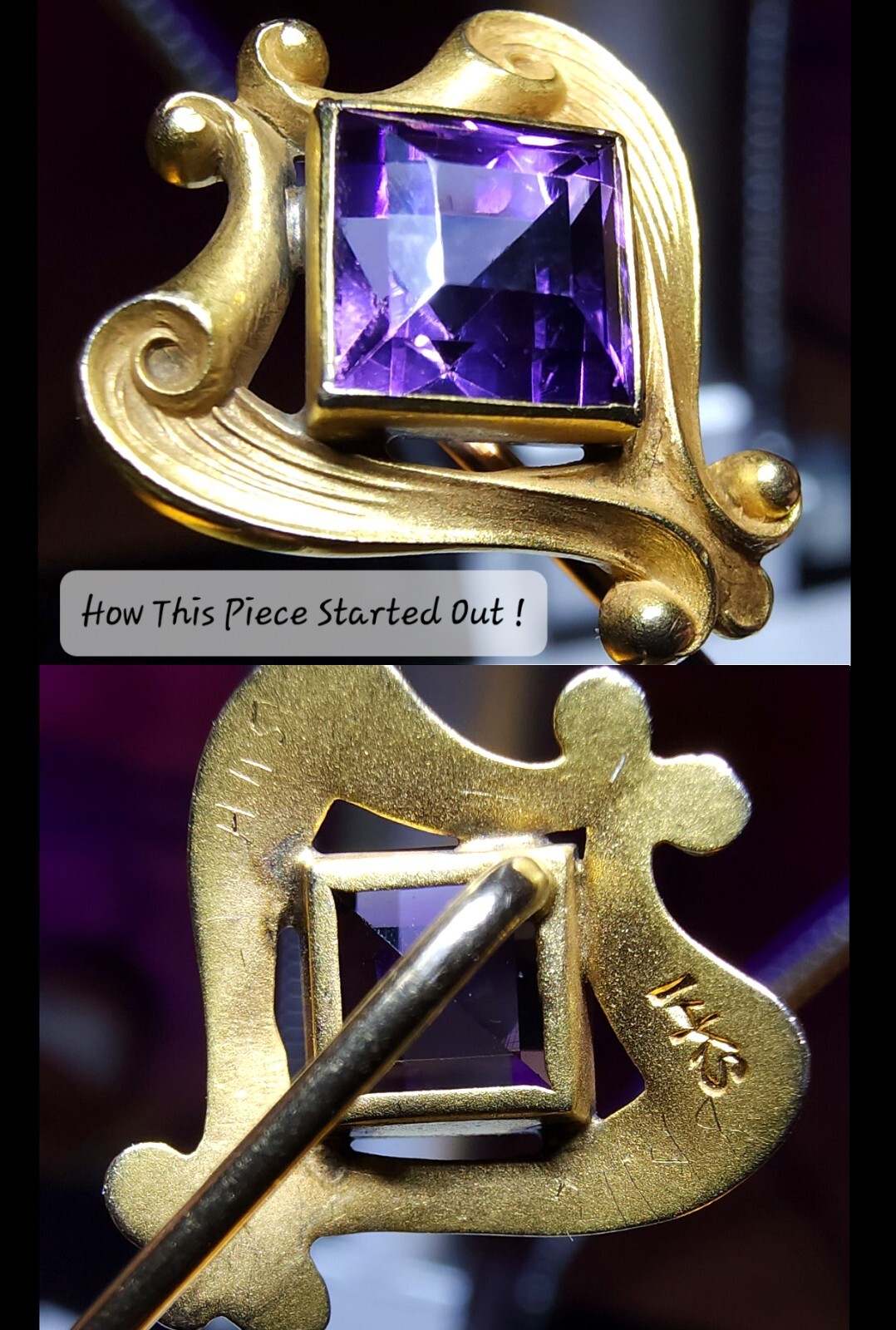 14k Stick Pin & 0.78ct Diamond 🔥 Modified Reclaimed Antique 🔥 VIDEO
