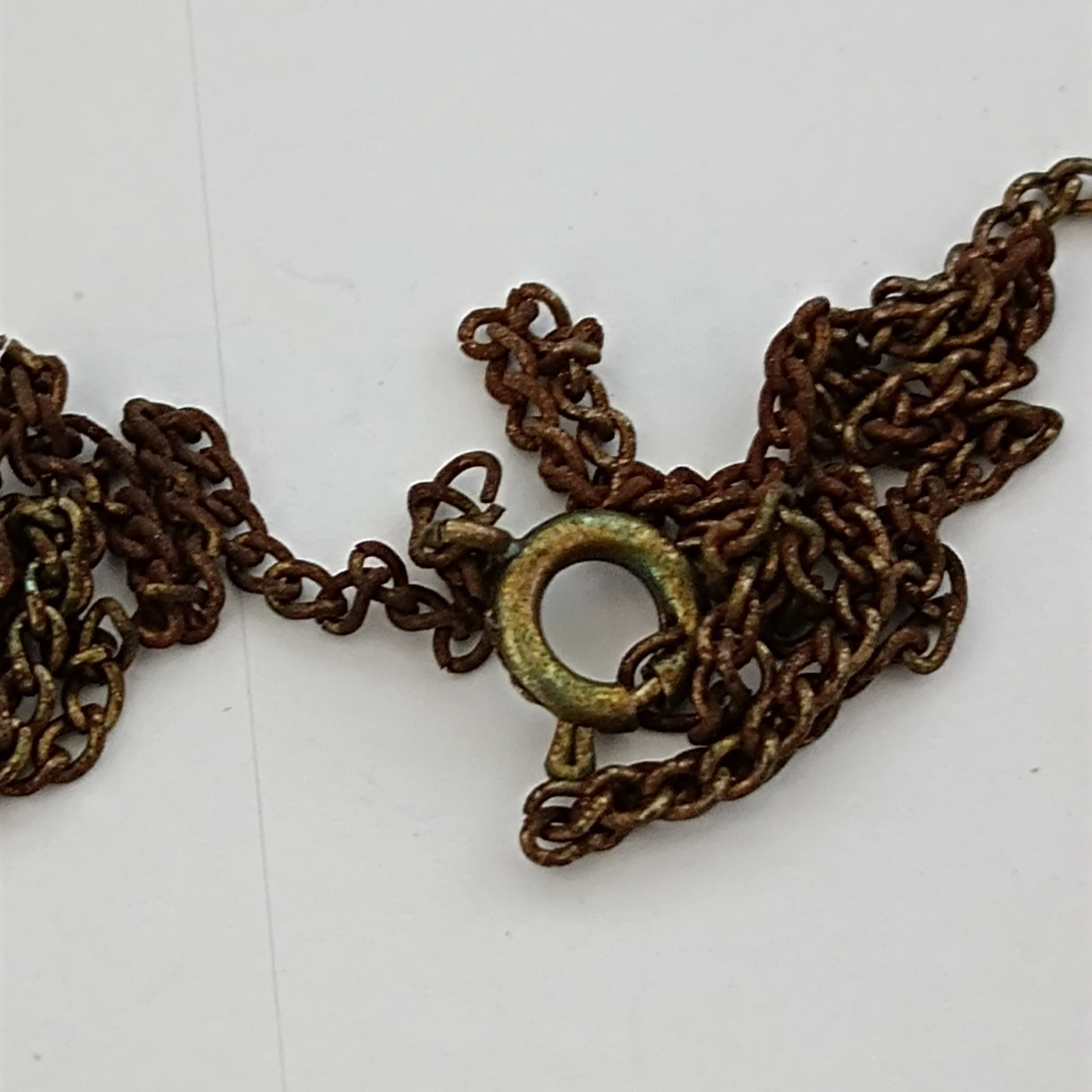 Vintage Boho Natural Green Stone Necklace Ethnic Artisan Earthy Folk Statement