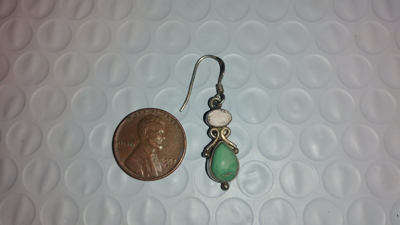 1 Vintage Silver Turquoise Earring. Metal Detecting Find. Perfect For A Pendant