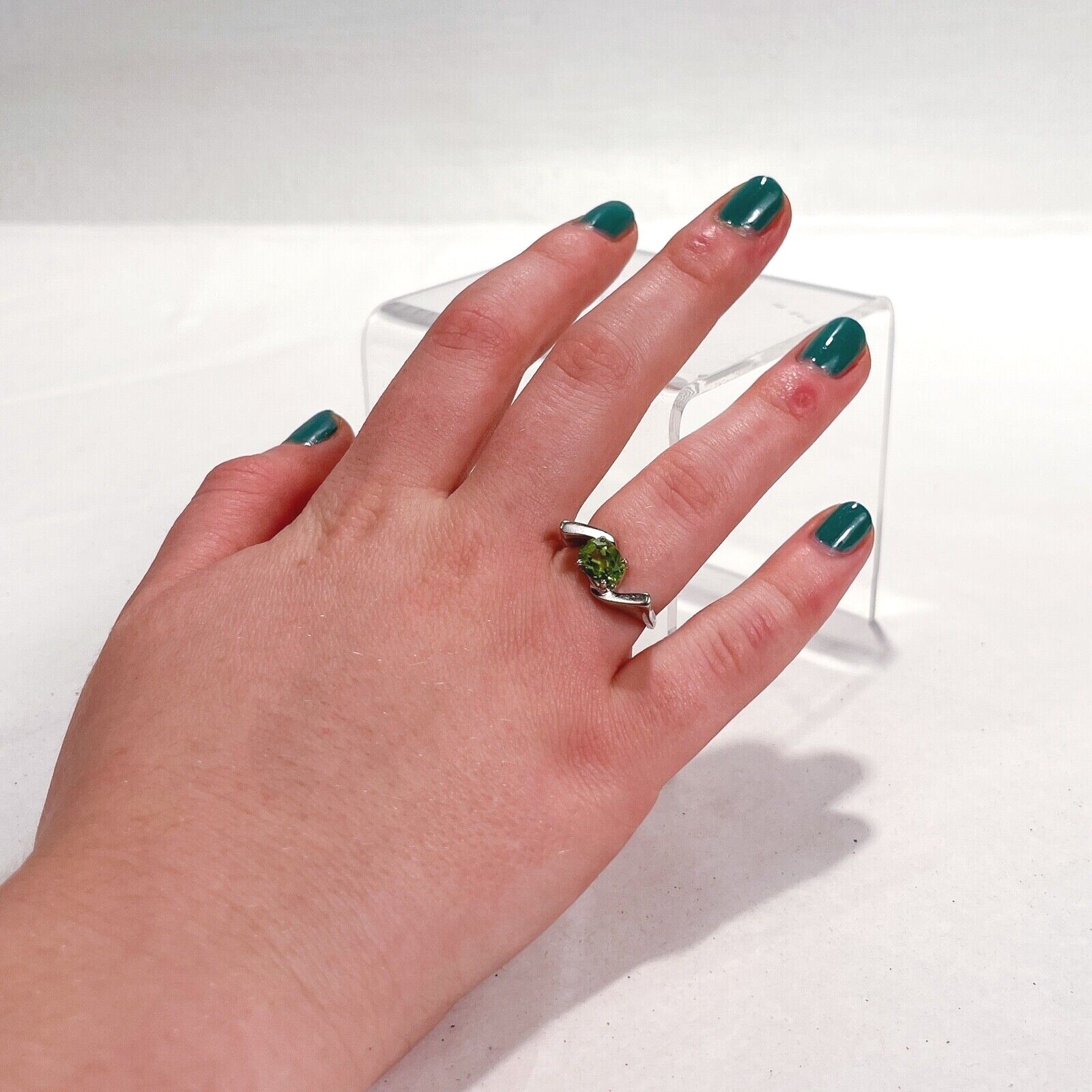 14 Karat White Modernist Designer Gold & Citrine Ring – 14k gemstone VR