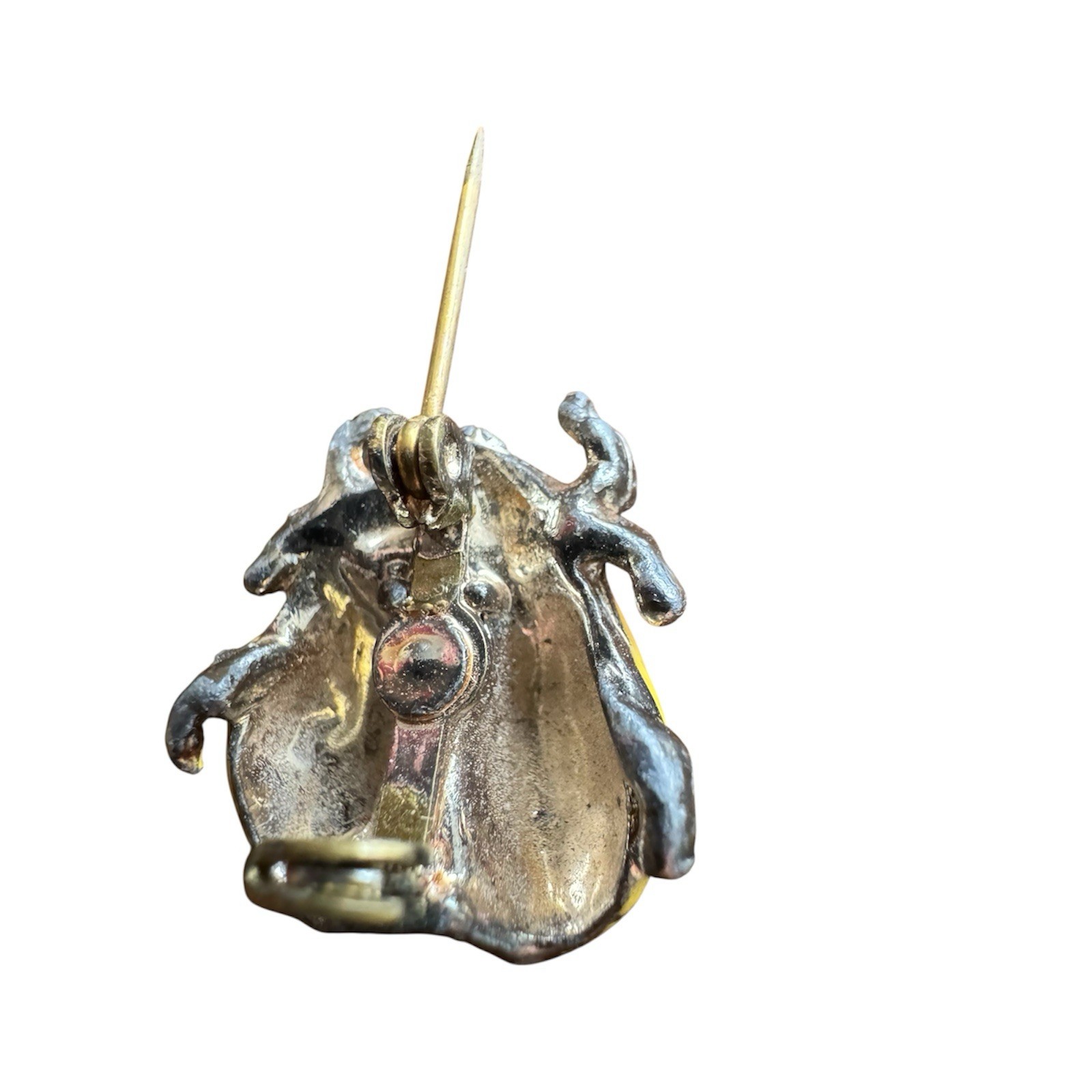 Set of 2 Vintage Small Silver Tone Ladybug Brooch Pins, Almost 1 Inch, Fair Cond
