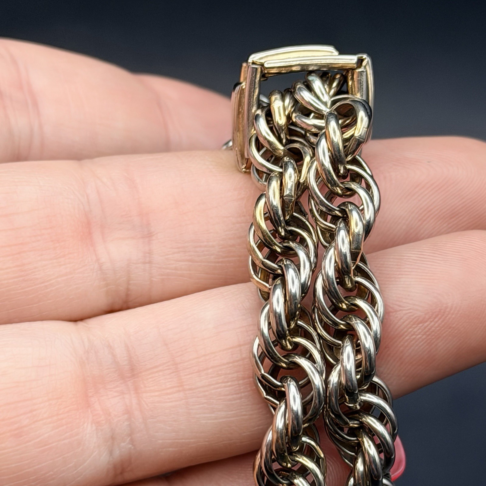 Vintage Gold Tone Rope Chain Lariat Necklace Tassel Dangle Adjustable Statement
