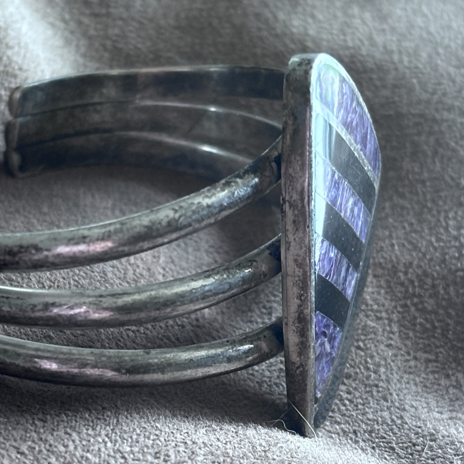 Navajo Inlay Wes Willie Silver 44g Bracelet Artist Very Rare Southwestern Signed