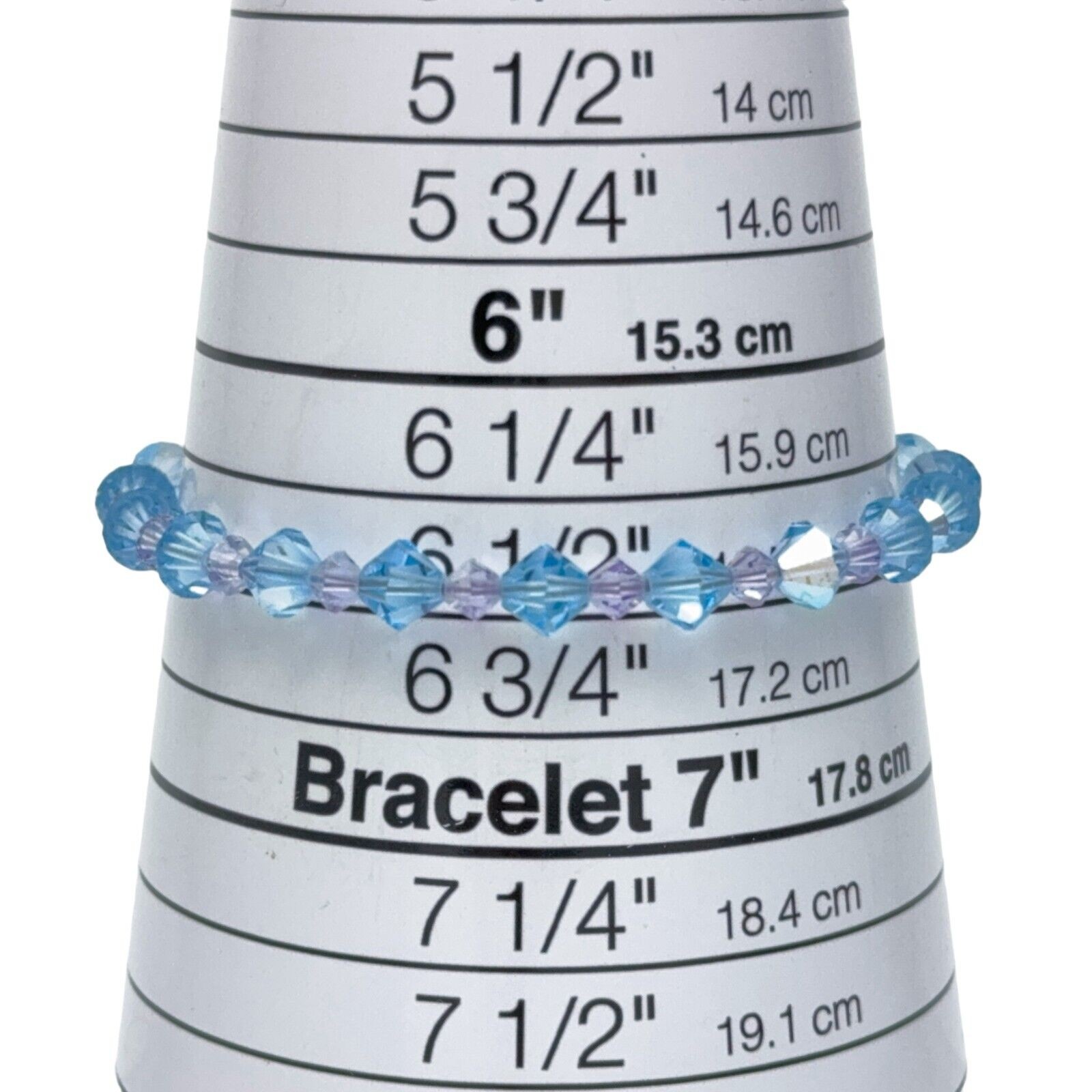 Purple Blue Crystal Beaded Bracelet | Vintage Sterling Silver 925 | 7″