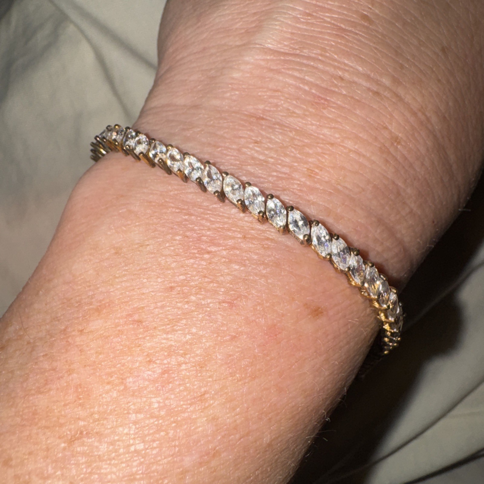 Vintage 925 Sterling Silver DBJ Dee Berkle CZ Box Link Tennis Bracelet 7.5 In