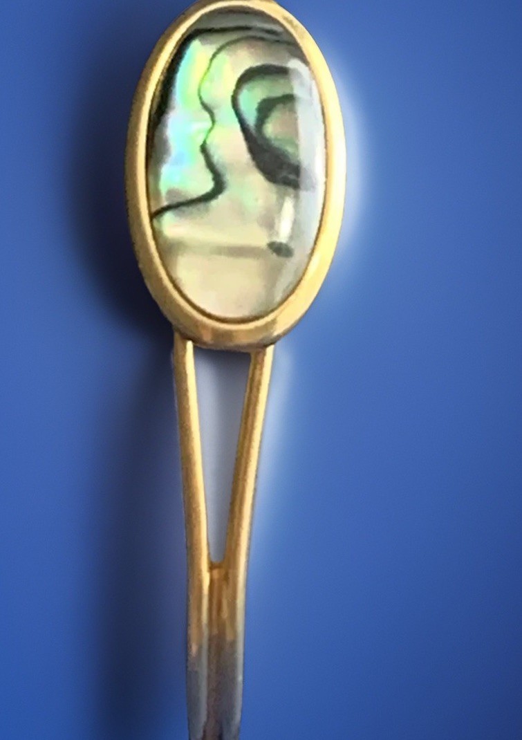 Vtg Ariki Paua Bracelet Made In New Zealand Gold Plated Beautiful Shell READ