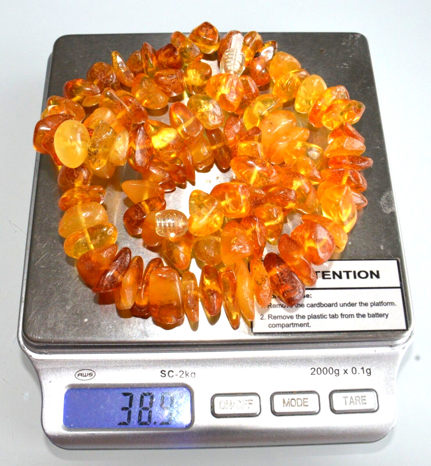 38gr RUSSIAN SOVIET BALTIC AMBER BEAD NECKLACE 琥珀 BRACELET STONE PENDANT EARRING