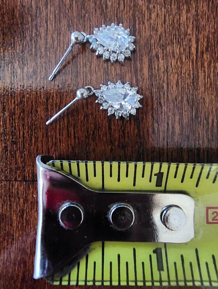 Vintage Silver CW 925 Women Drop Dangle Pierced Earrings