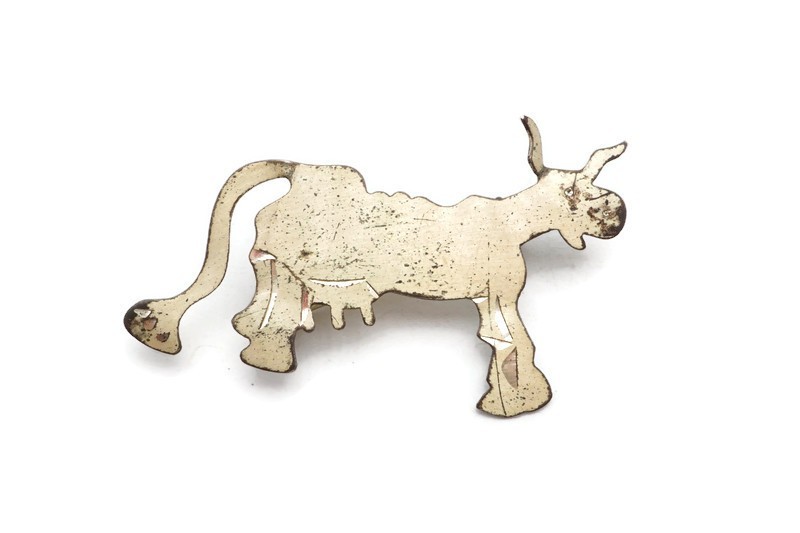 Vintage Sterling Silver 925 Cow Brooch Pin