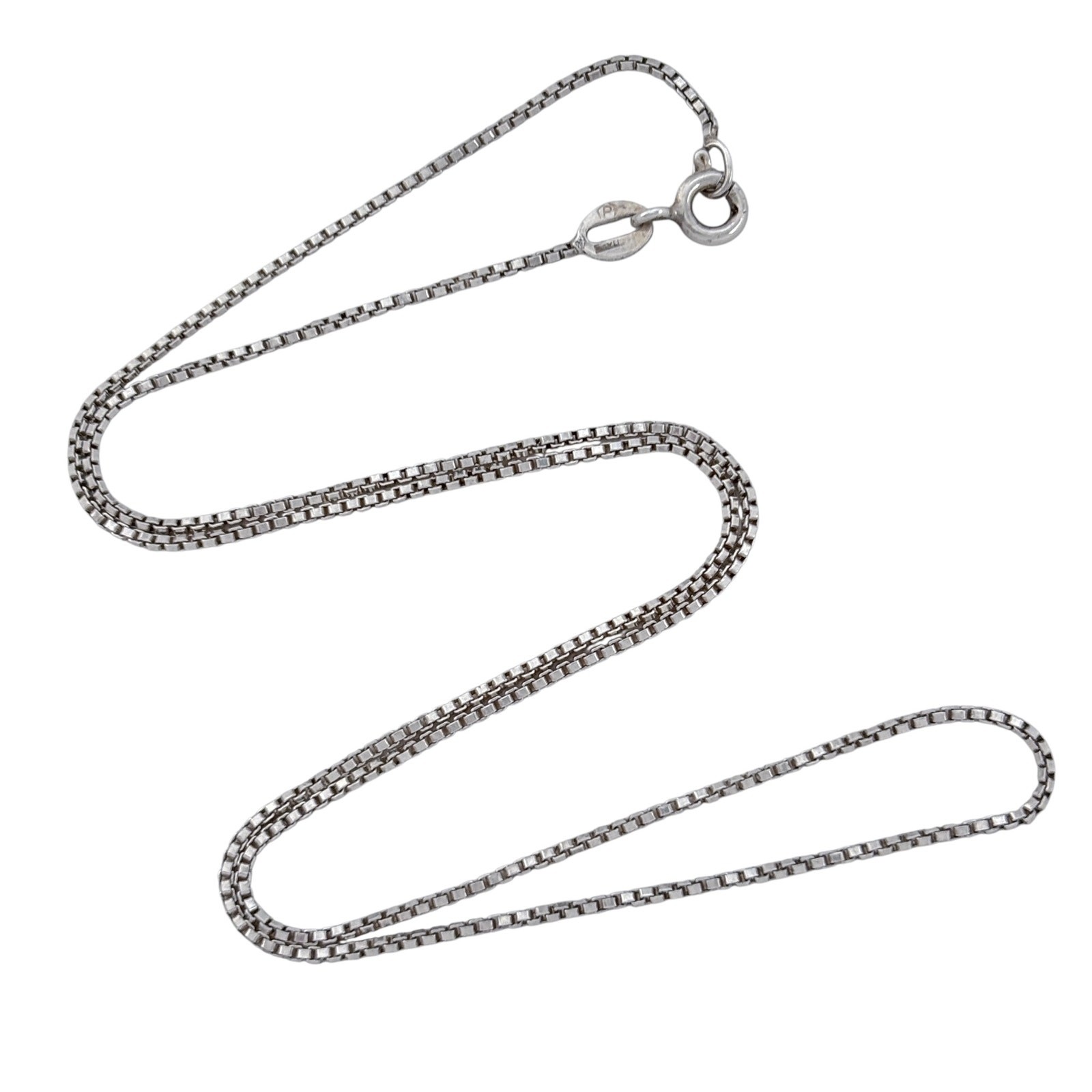Vintage Italian Sterling Silver 925 Box Link Chain Necklace 16″