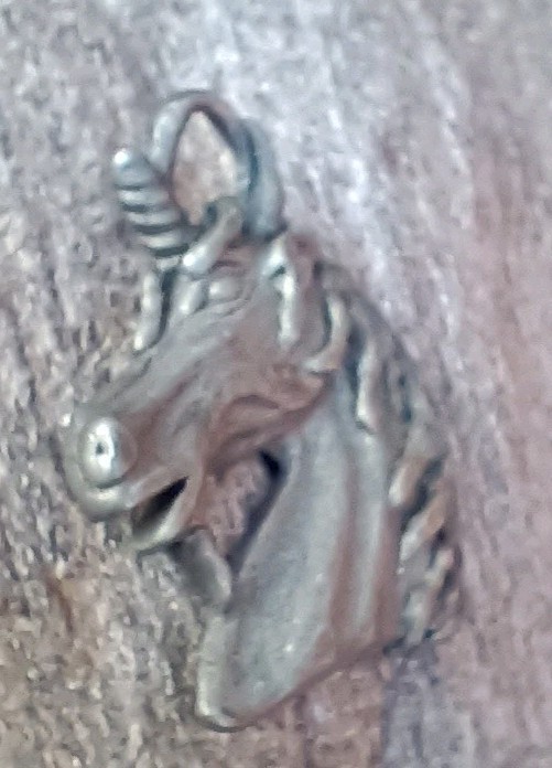 Vintage Unicorn Pendant Pewter By Spoontiques 1988 Marked 2200 1½” Silver- Grey