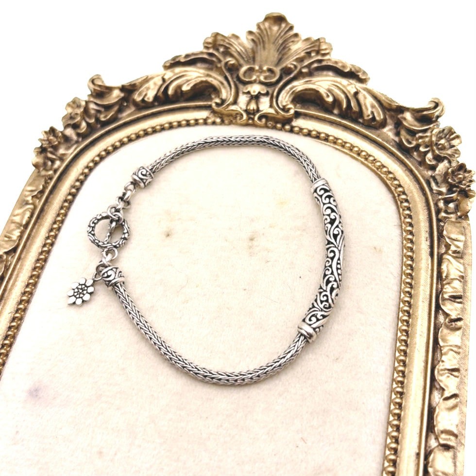 Sterling Silver ATI Annika Witt Vintage Bracelet With Toggle Closure 7″