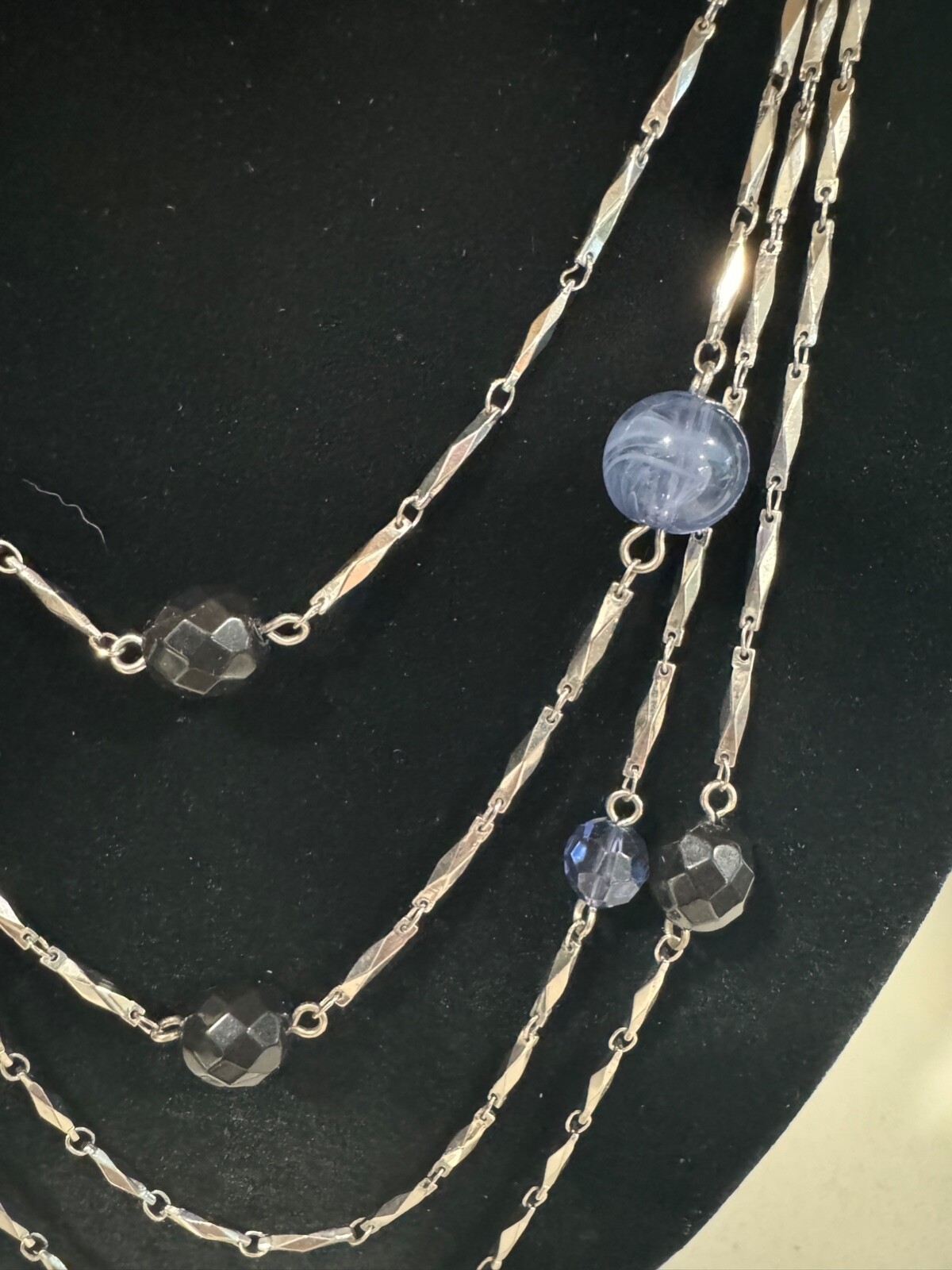 Beautiful 17-18″ ST Multi Strand Chain & Bead Accent Necklace by EXPRESS – Glass
