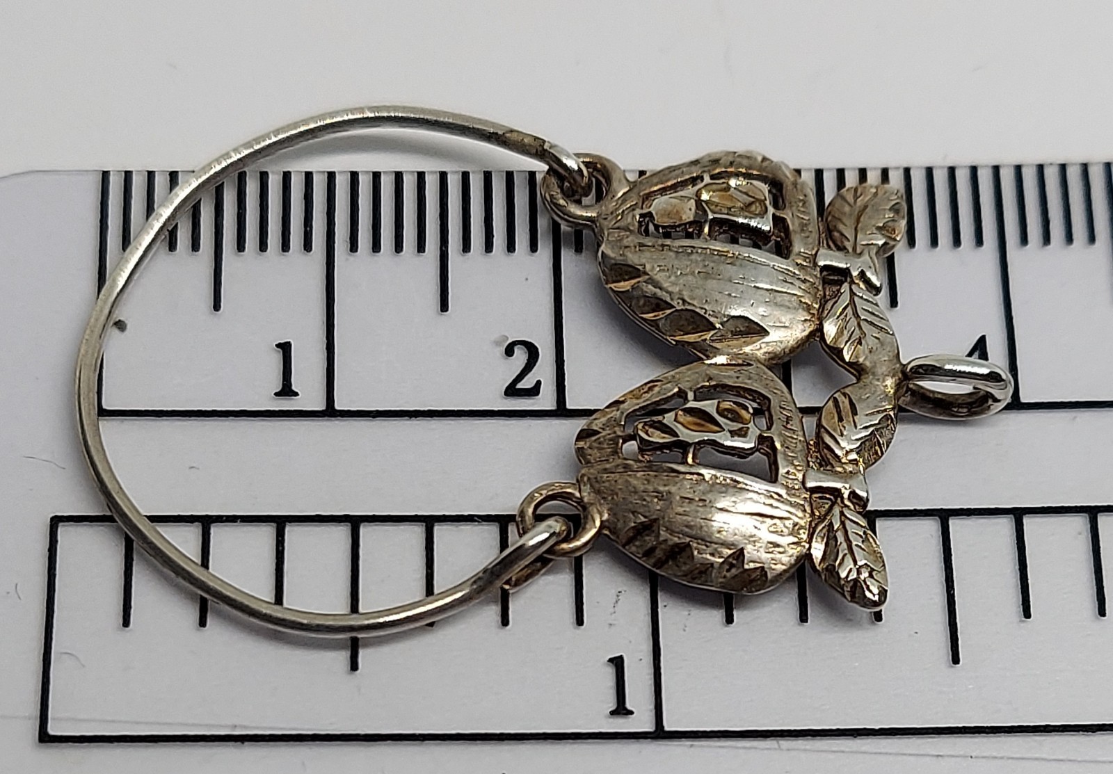 vintage apple top Charm Holder Pendant for necklace Sterling Silver