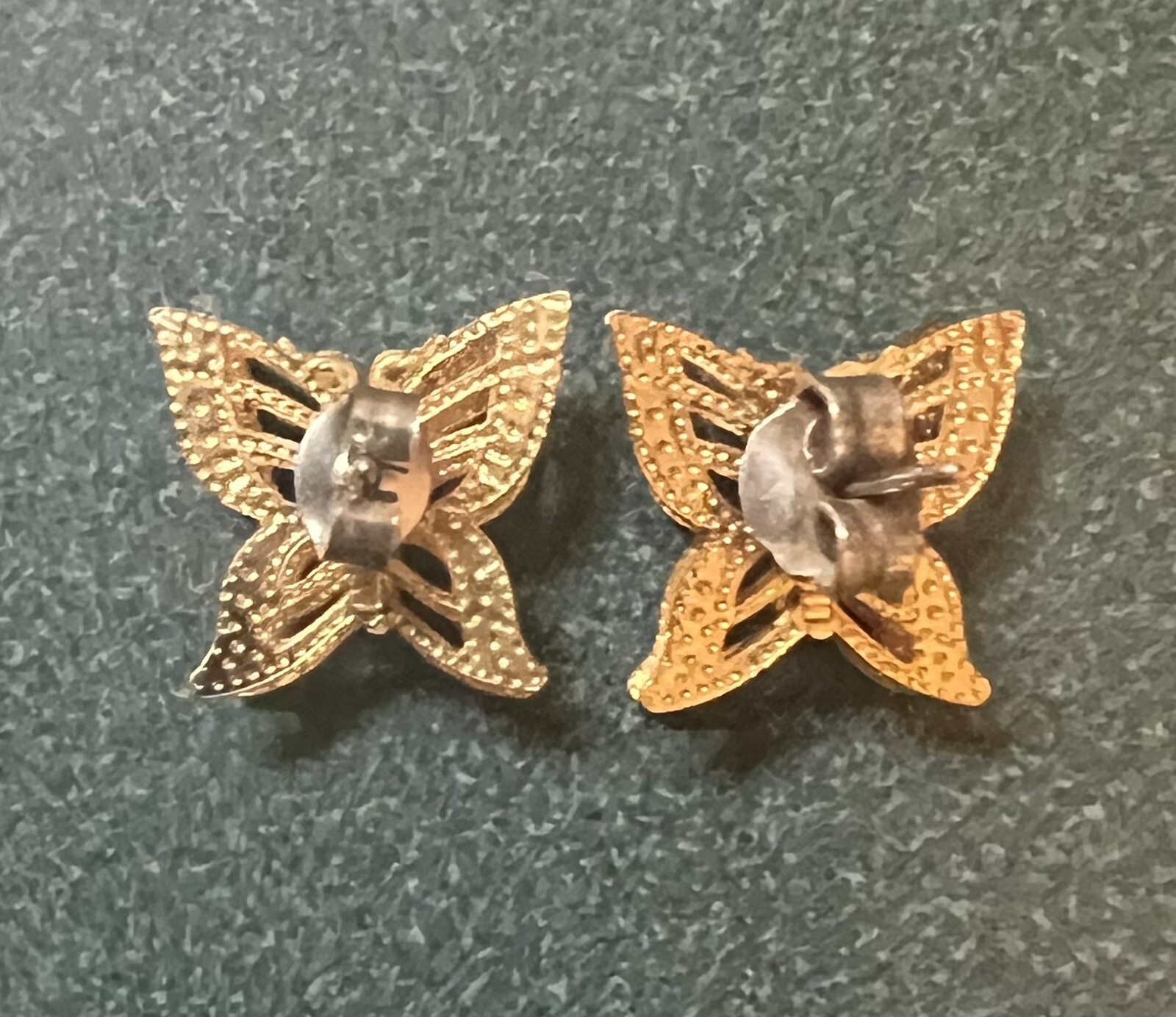 Vintage Avon Gold Tone Rhinestone Butterfly Post Earrings Holidays Every Day