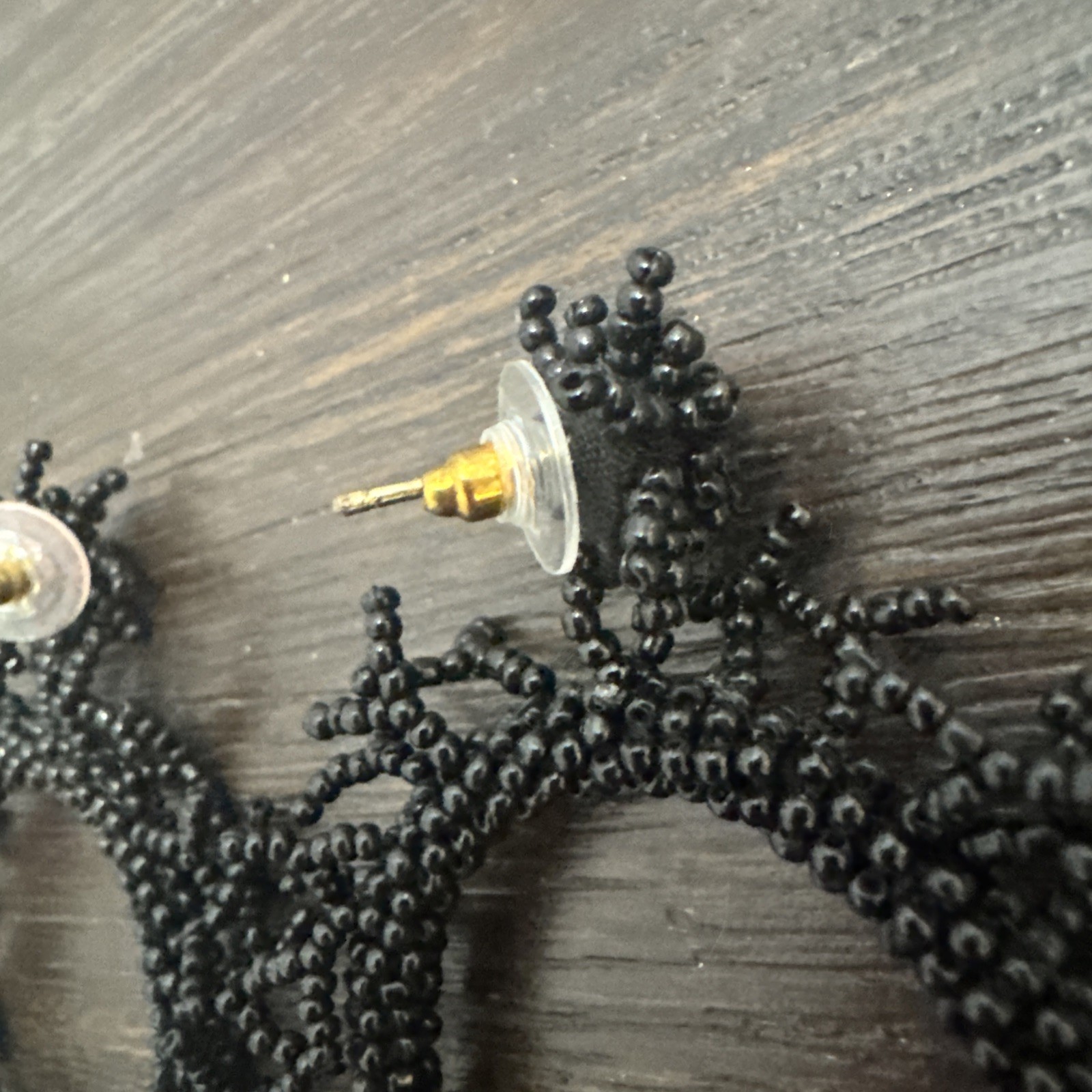 black beaded sequins drop/Dangle – Hoop