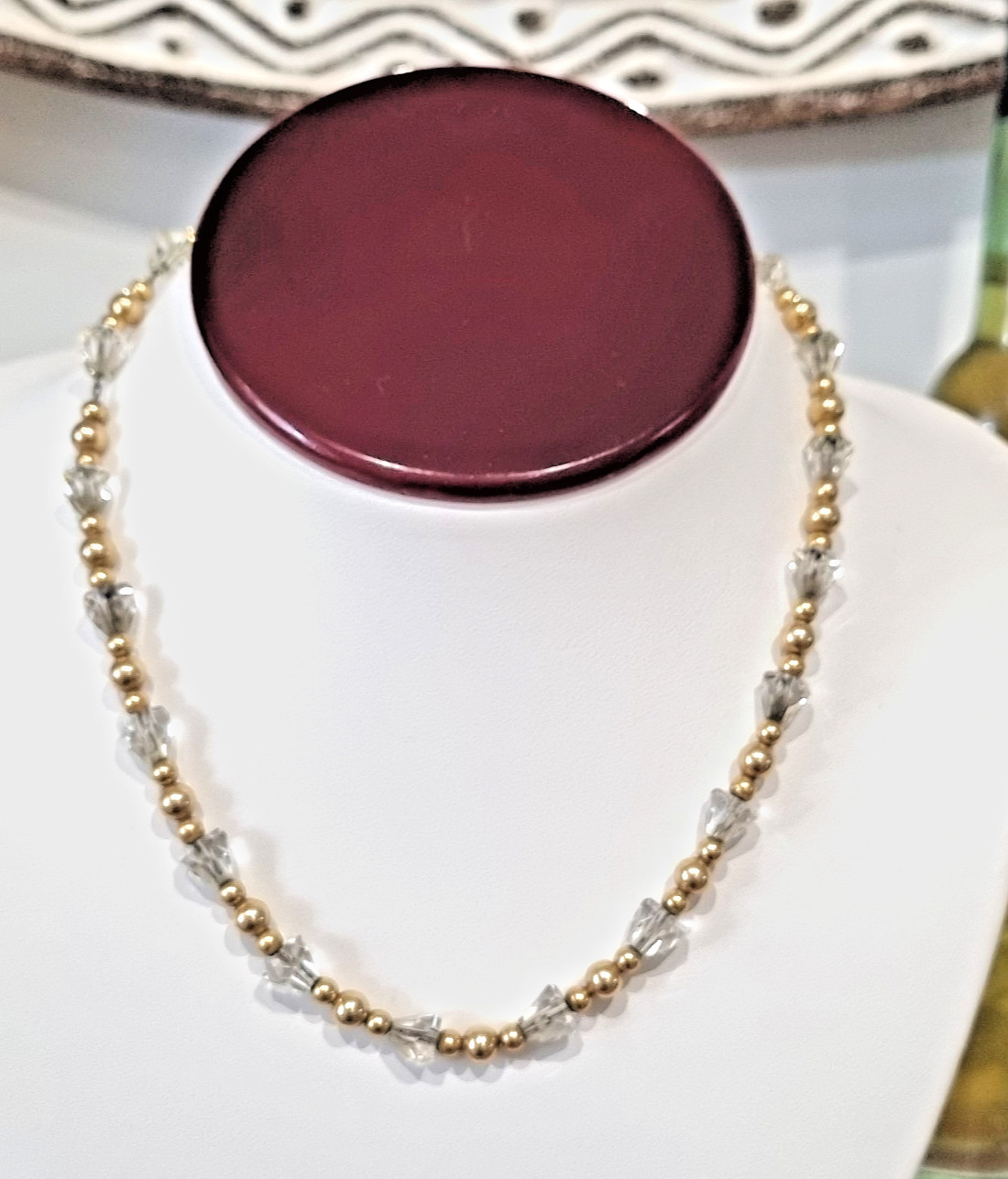 Antique 1930s 12k Gold Fill Spinel bead necklace See Video Bracelet Available