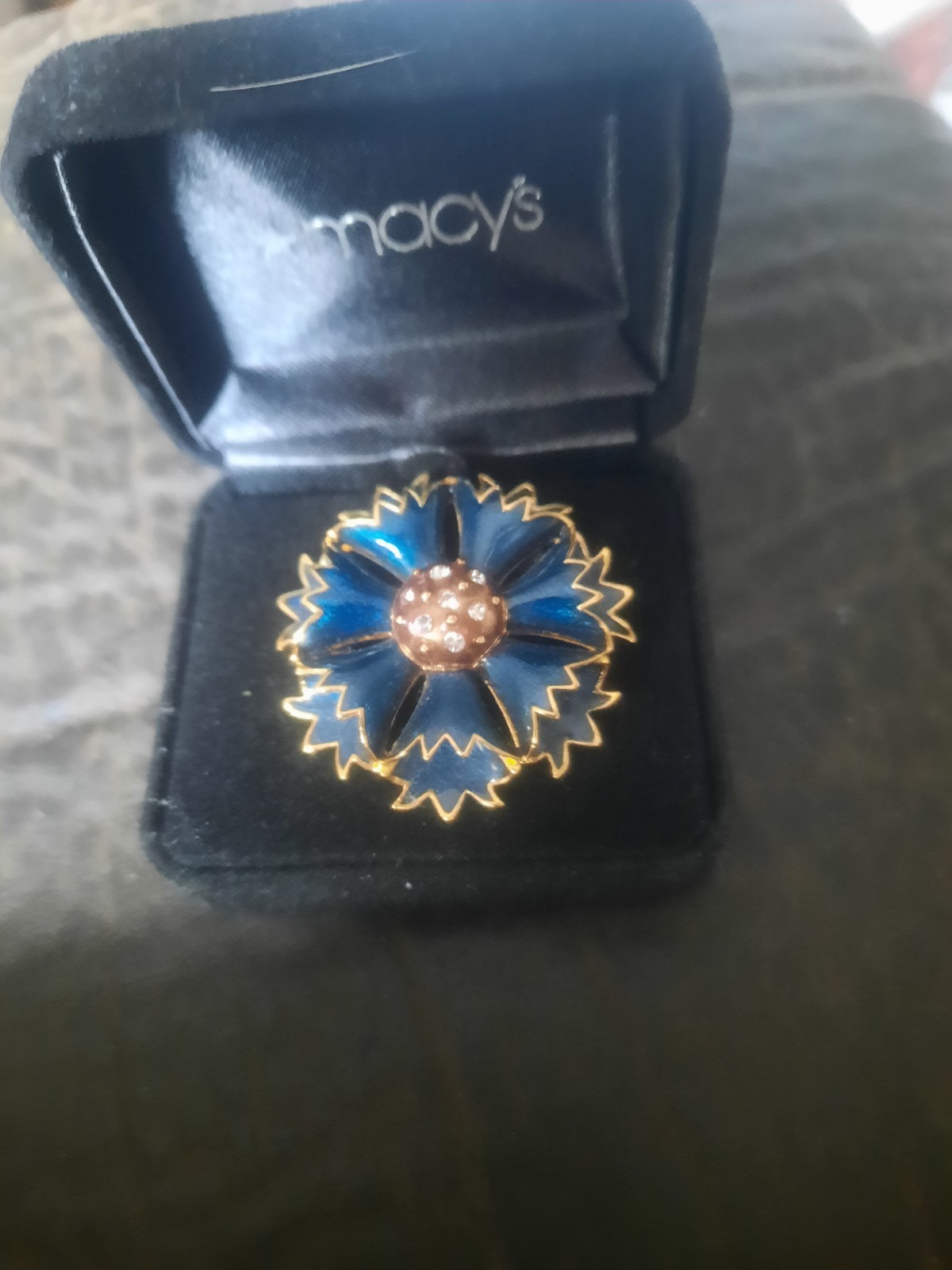 Vintage MMA Russian Imperial Cornflower Brooch/Pin Approximately 1 1/2″ Across