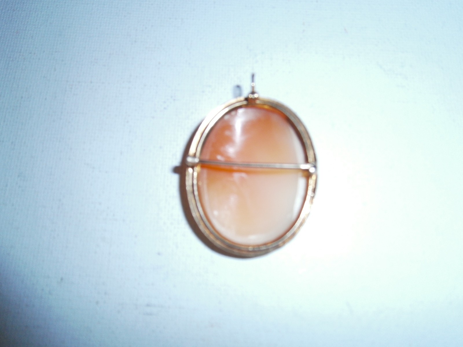 Vintage Gold Frame BDA Signed Conch Shell Victorian Cameo Brooch Pin Pendant