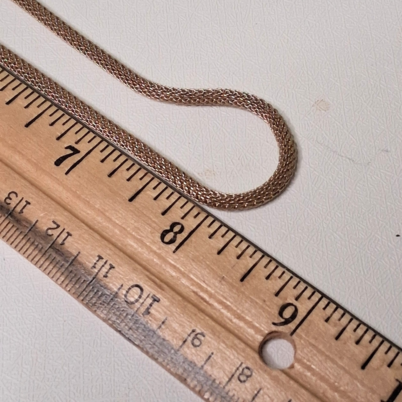Gold Tone Mesh Chain Necklace Jewelry Minimalist Vintage