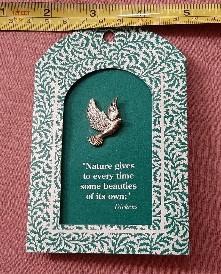 Vtg 1994 Valley Casting Gold Tone Dove Lapel Pin Nature Gives To Every Time Some