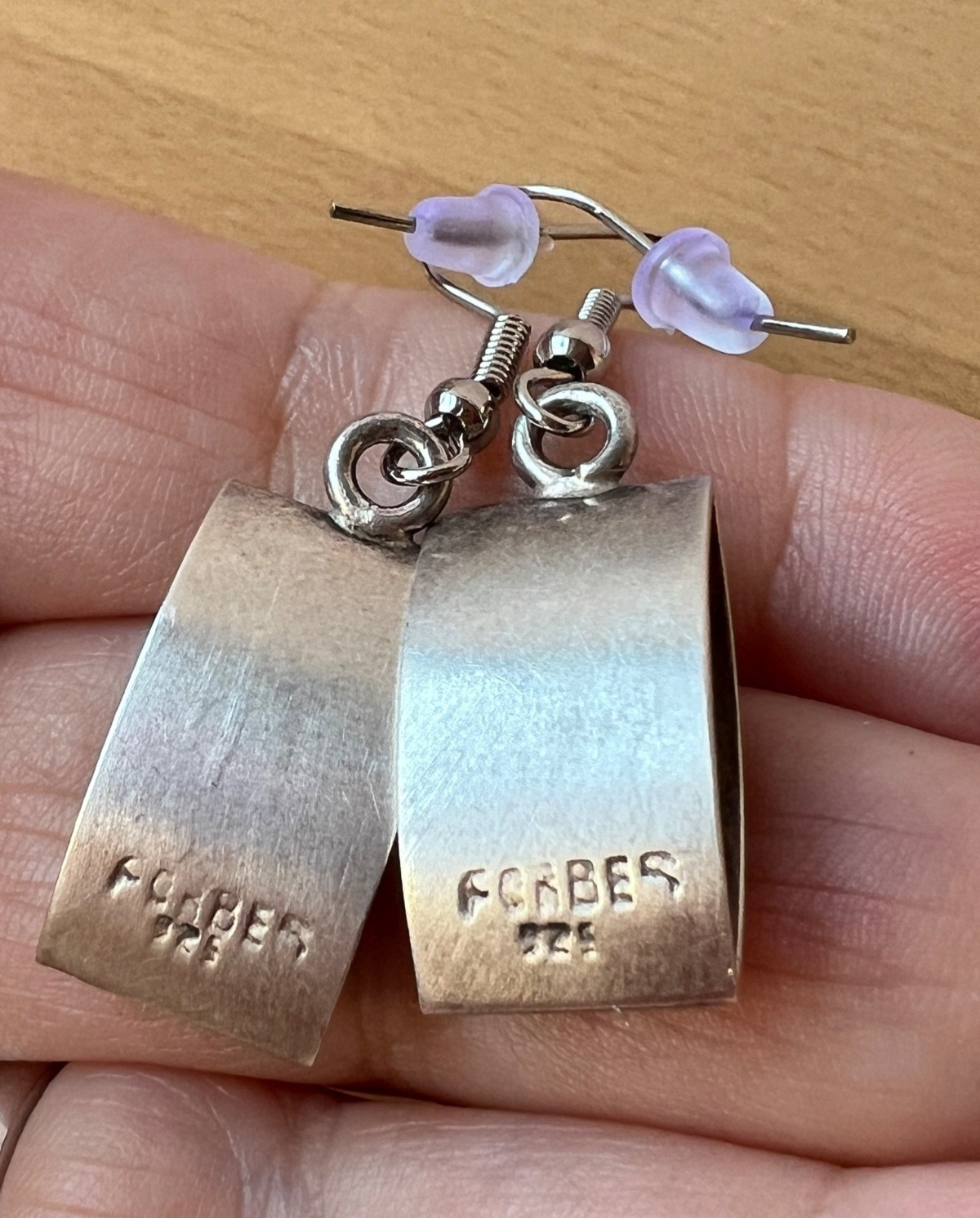 VINTAGE DESIGNER FORBES 925 STERLING SLVER GEOMETRIC DANGLE DROP EARRINGS UNIQUE