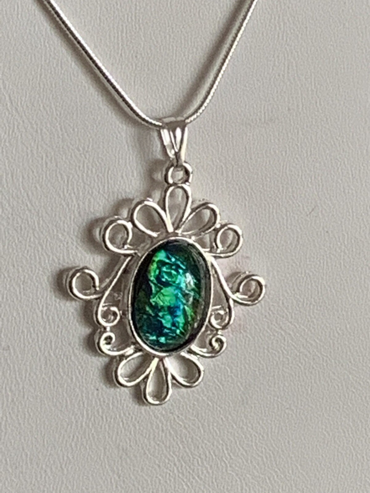 BIG Sale*Hand-CRAFTED VTG.CREATED OPAL PENDANT-No Chain Included