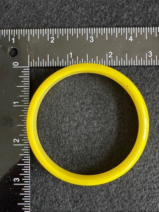 VTG 1950s Yellow Moonglow Lucite Bangle Mid Century Modern Thermoset Acrylic