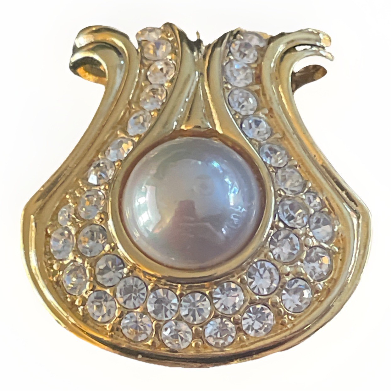 Nolan Miller Glamour Collection Rhinestone & Pearl Large Pendant Only T25