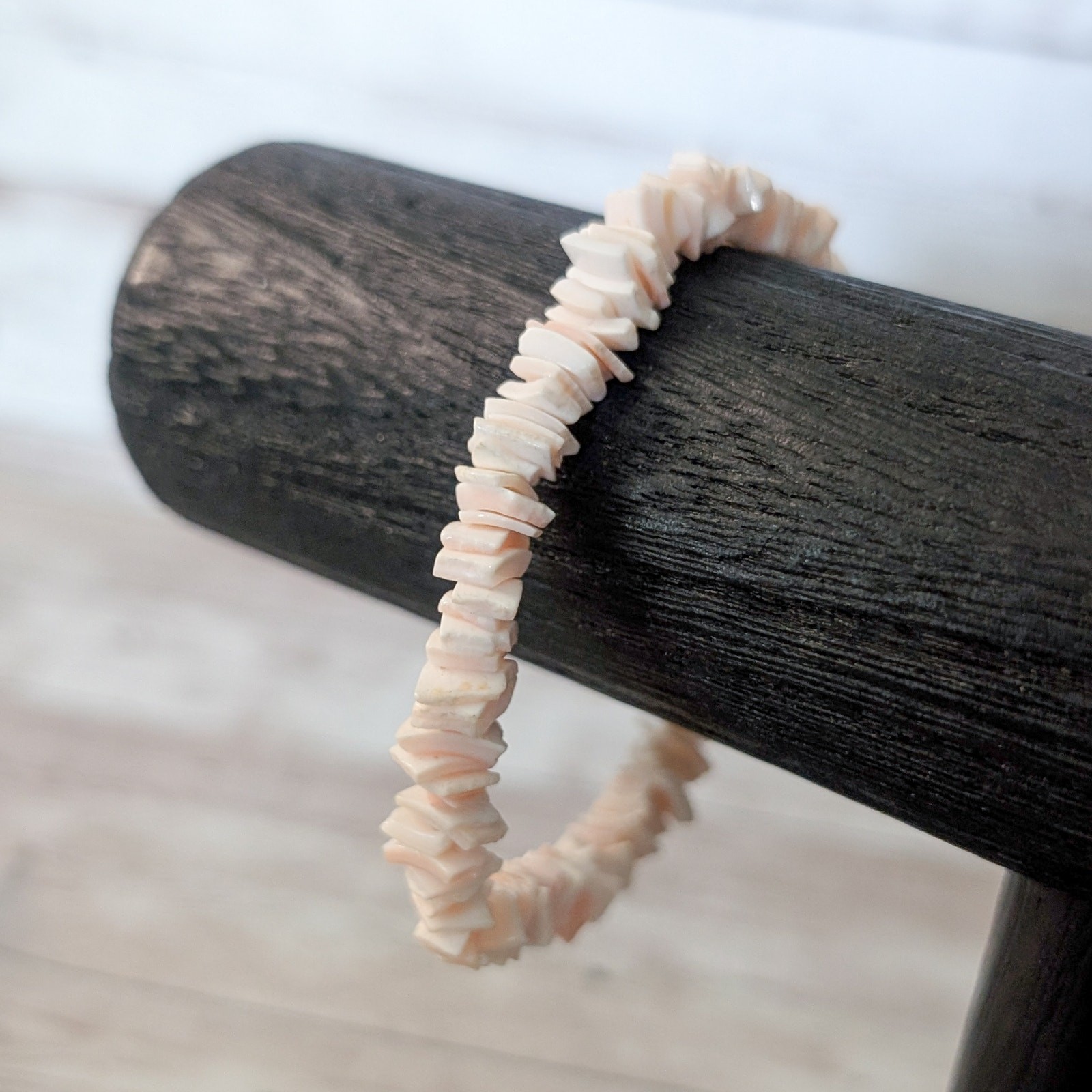 Vintage Bracelet – Shell? Very Light Pinky Cream Tone – 7.25″