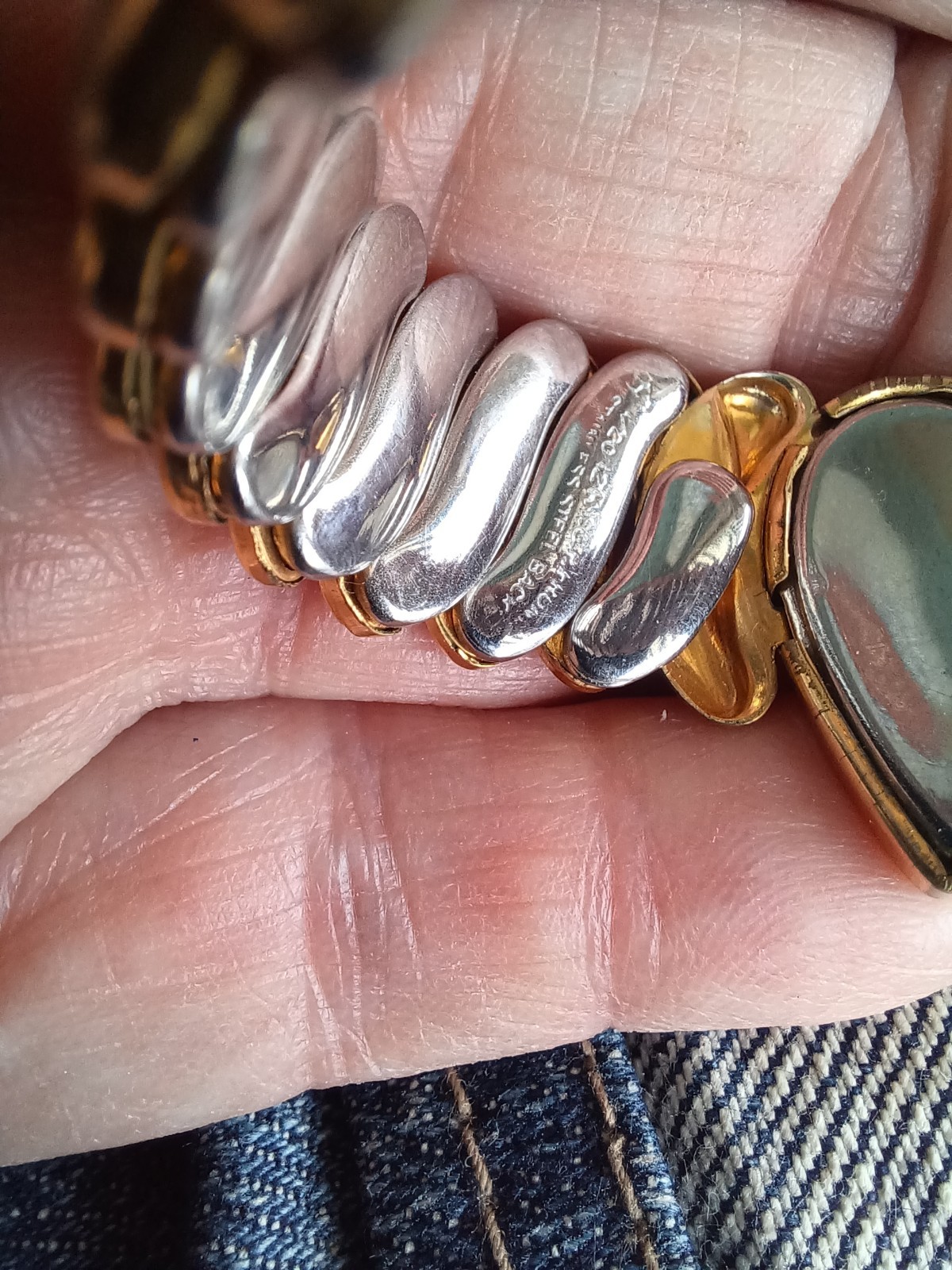 CHILD SIZE VINTAGE SWEETHEART 1/20 12K GOLD FILLED HEART EXPANSION BRACELET