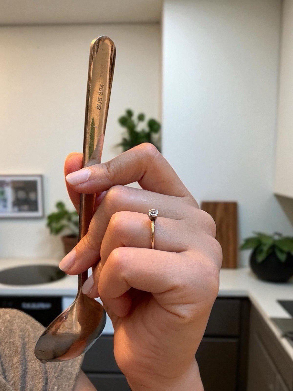 Vintage 1950s Mid Century 10K Gold Illusion Diamond Ring Size 5.5 Minimalist