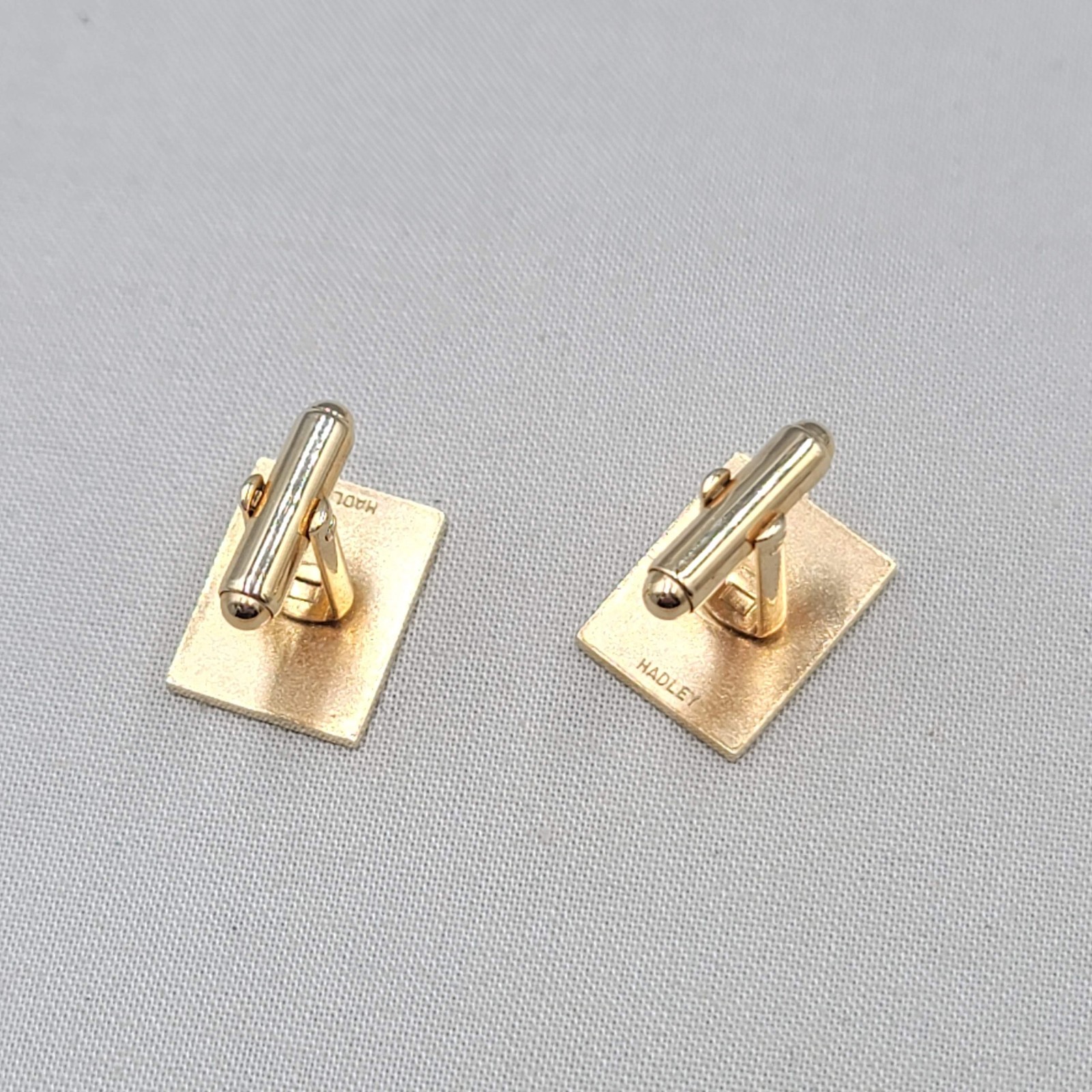 Vintage Hadley Mens Cufflinks Gold Plated Monogram CLM 3/4″