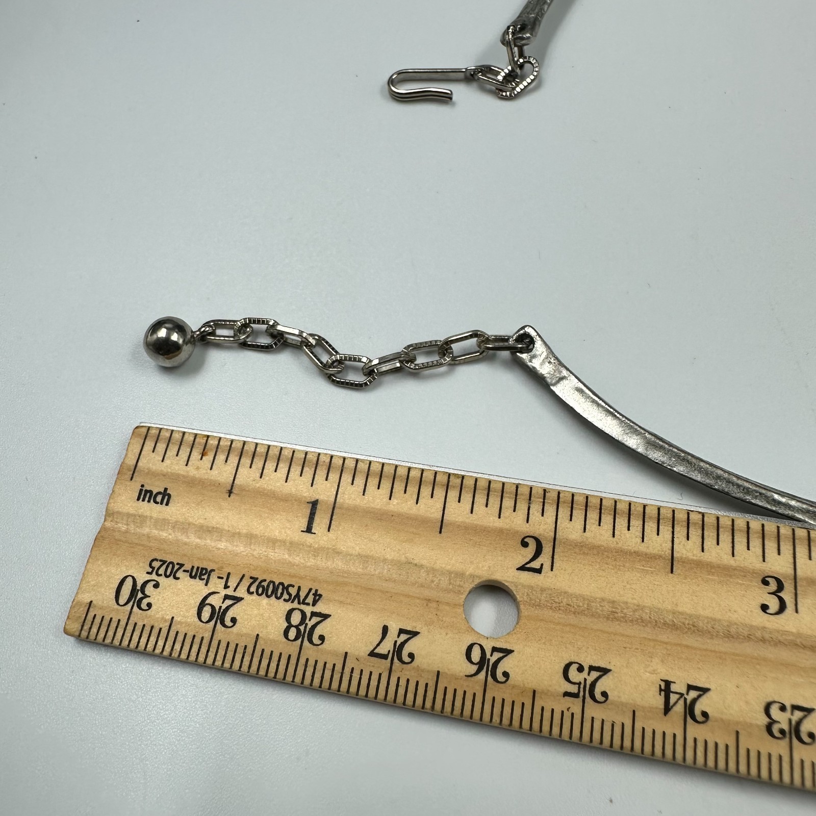 Vintage Robert Zentall Choker Necklace Silver Tone Hammered Modernist Pendant