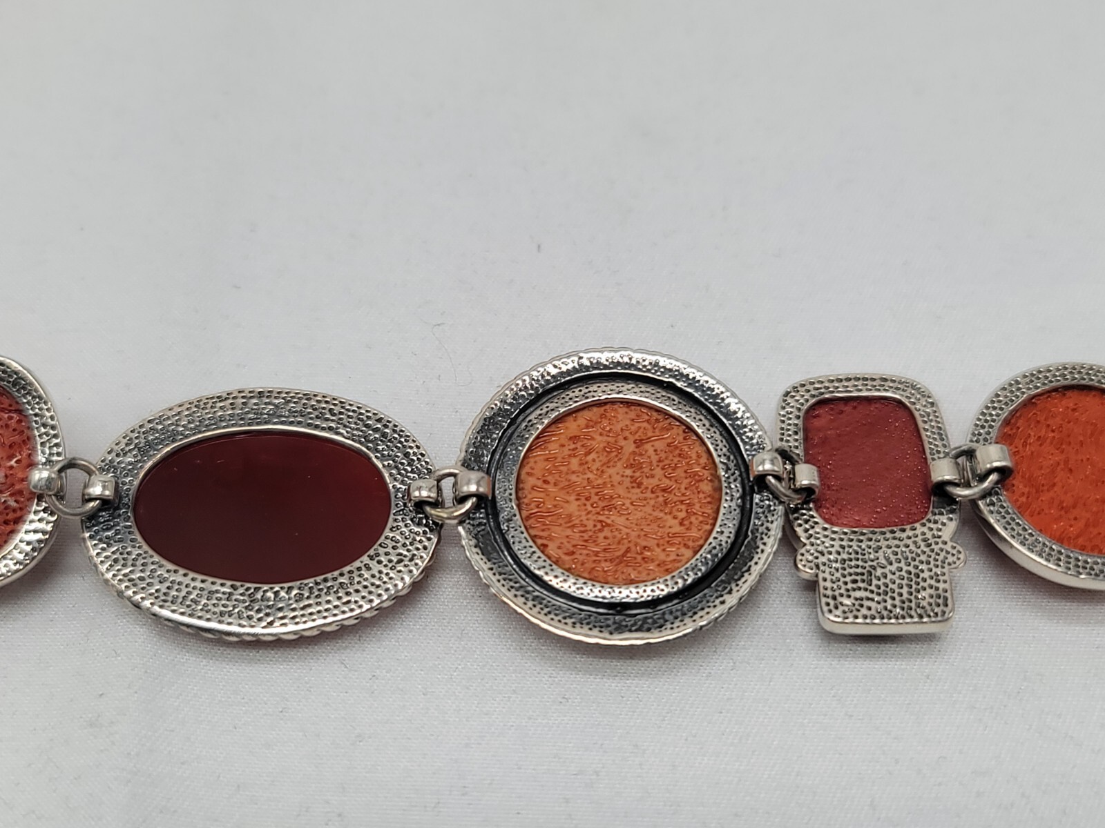 Amy Kahn Russell Hand Carved Red Jasper Carnelian Cabochon Toggle Bracelet NIB