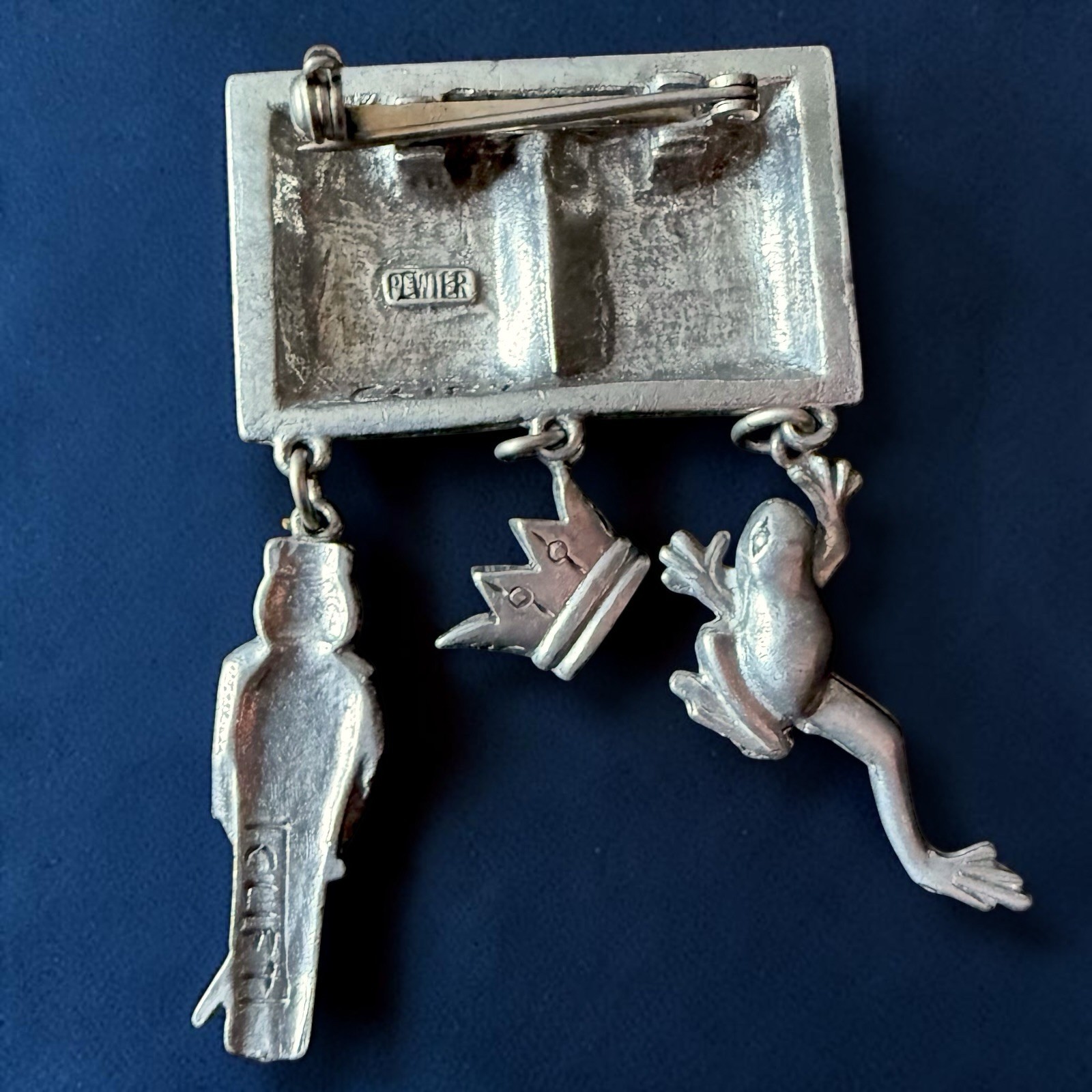 Storytelling Brooch Jim Clift Pewter Once Upon A Time Frog Prince Fairytale Pin