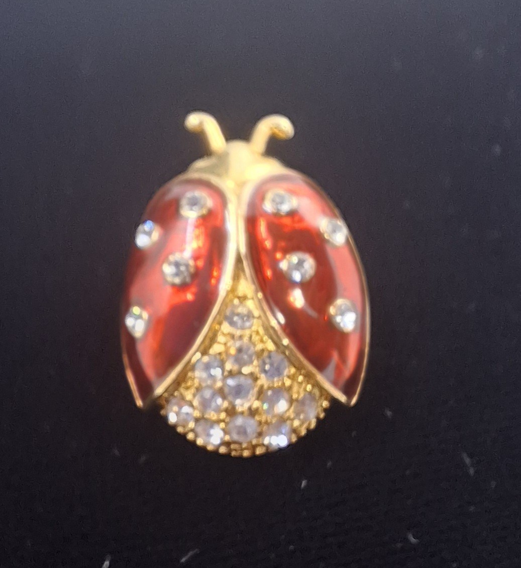 Rare Hard to Find – Retired Gold Plated DAR Ladybug Pendant Pin By GARNAY