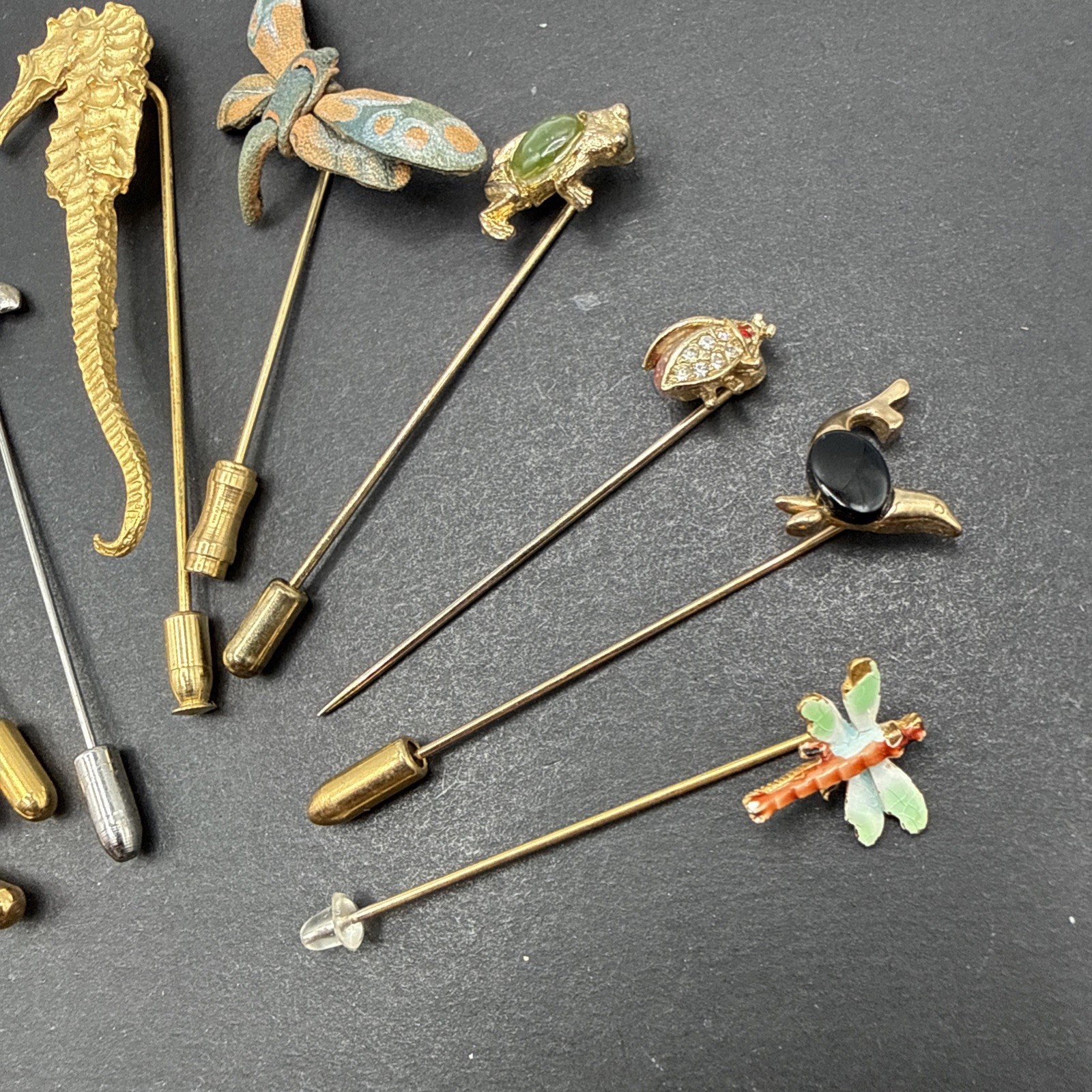 Lot Of Stick Pins – Animals And Bugs Seahorse Seal Dragonfly Frog Duck Bee J57