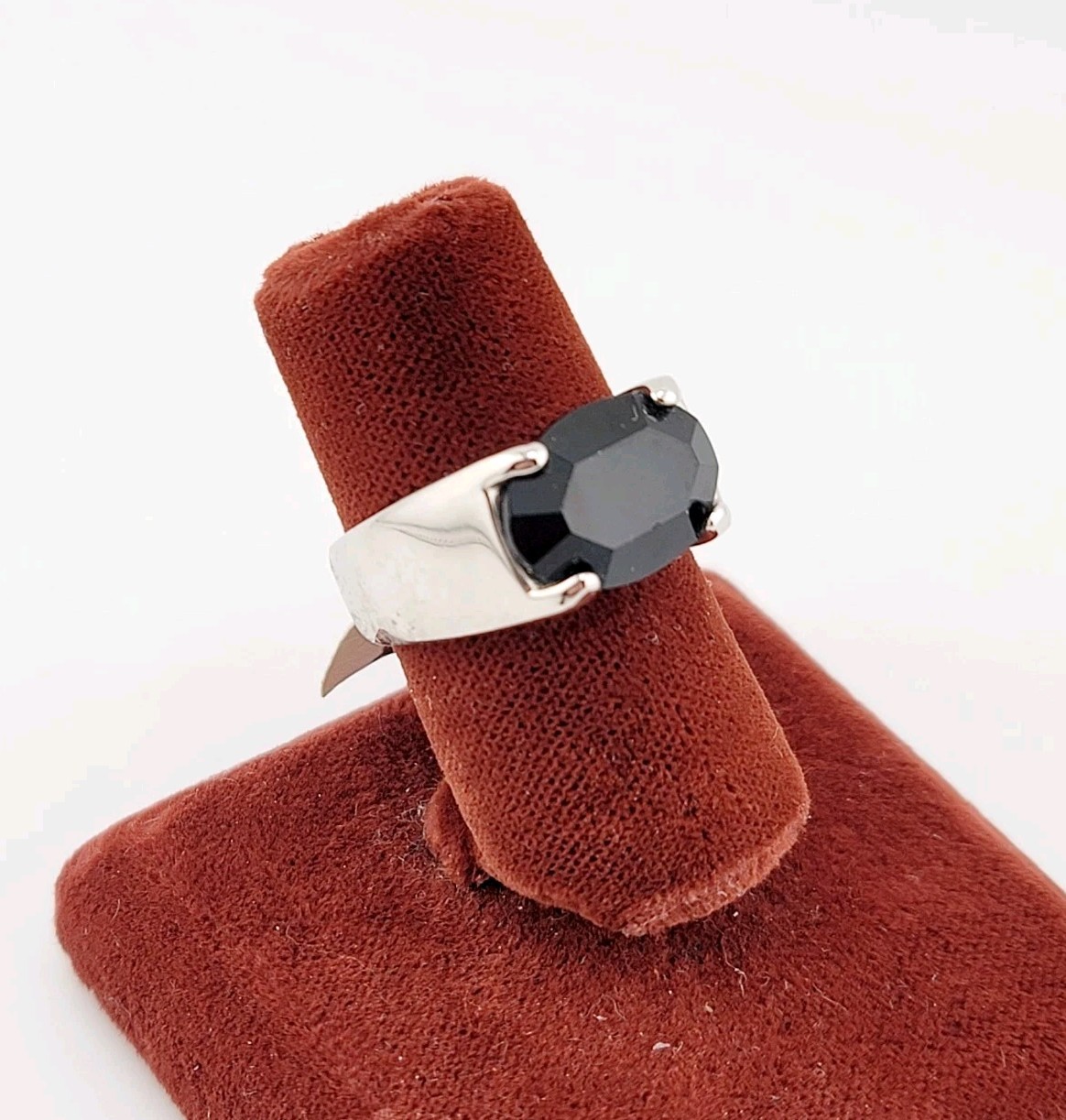 Vtg Sz 6 Ring Band ESPO Unsigned Esposito Black Cubic Zirconia 14KGE Jewelry