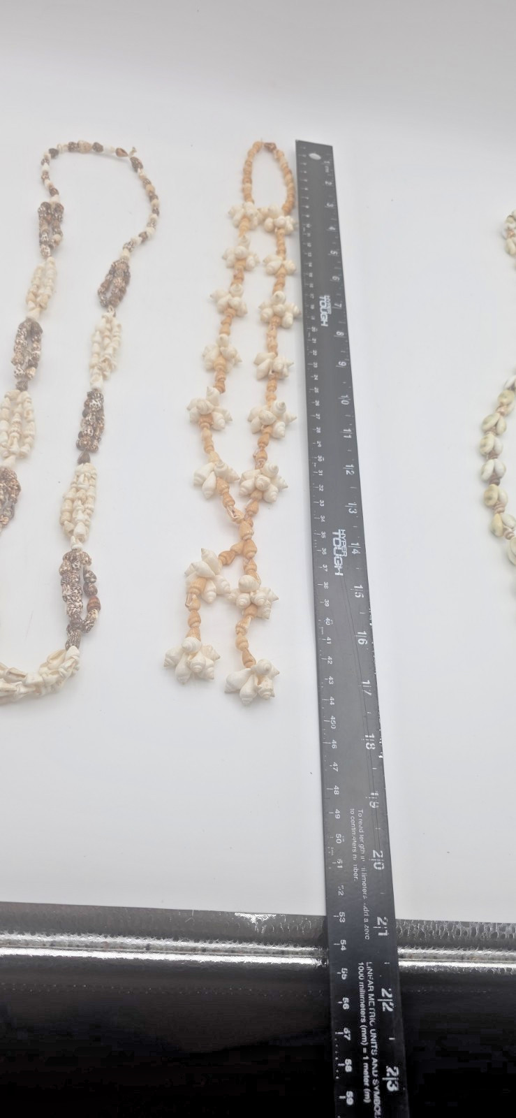 3 Vintage Seashell Beaded Necklaces Bohemian Popcorn Cluster Bow, Double Strand