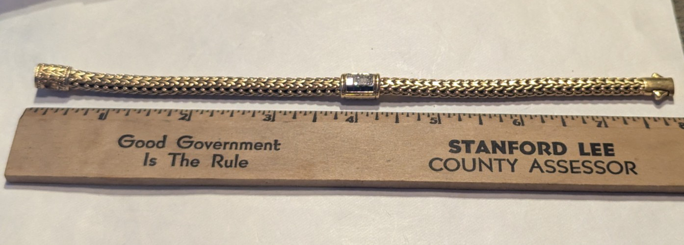 John Hardy Icon 18K Yellow Gold Sapphire & Diamond Bracelet 8” 44g Heavy #10