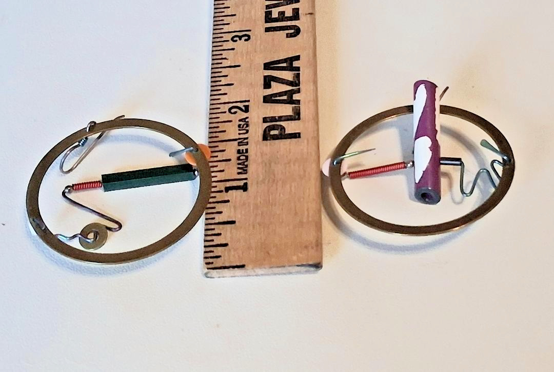 Eve Kaplin Vintage Post-Modern Abstract Memphis Style Kinetic Earrings!