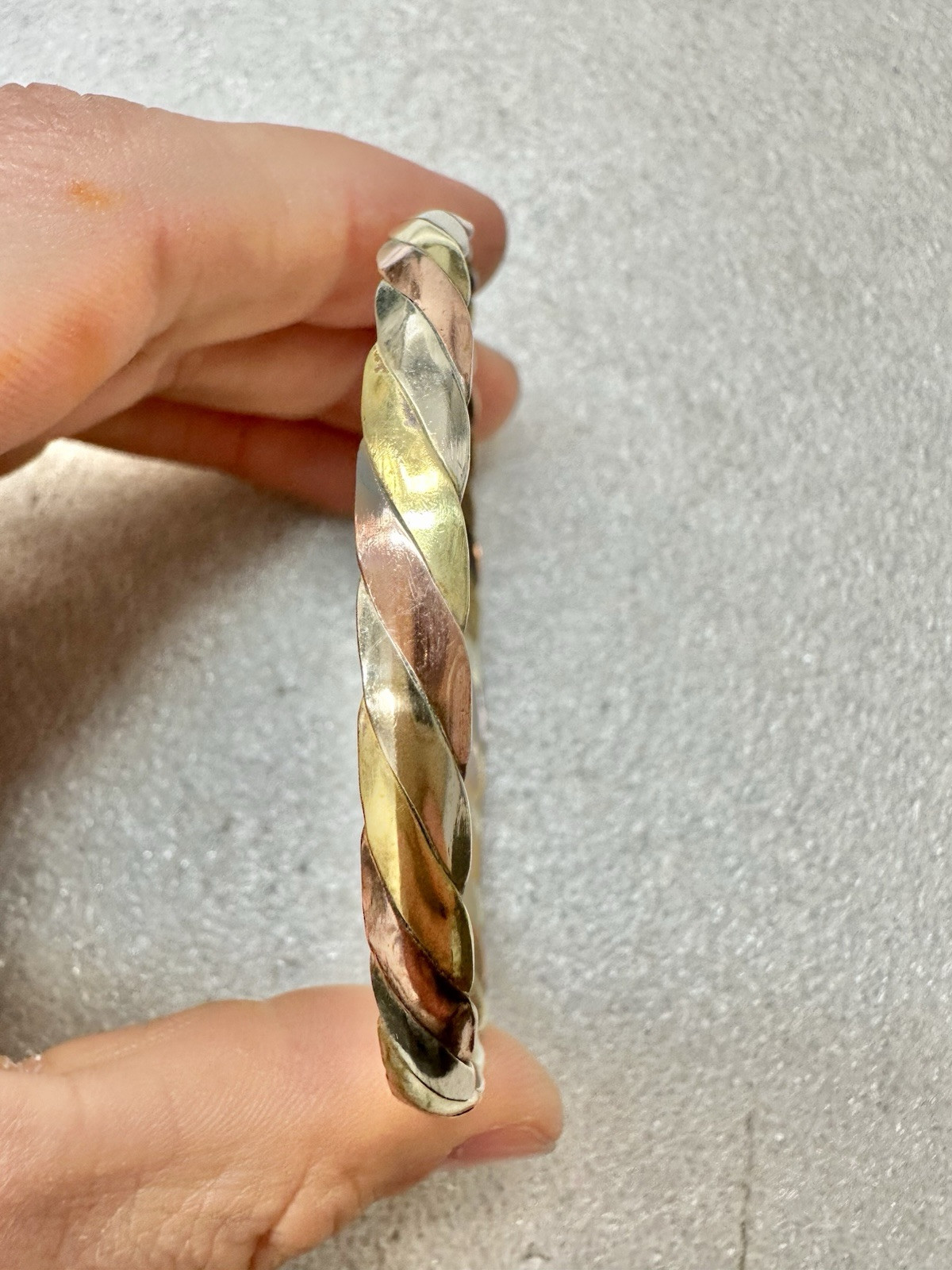Mixed Metals ALPACA Mexico Braid 2.5” Diameter Bangle Bracelet