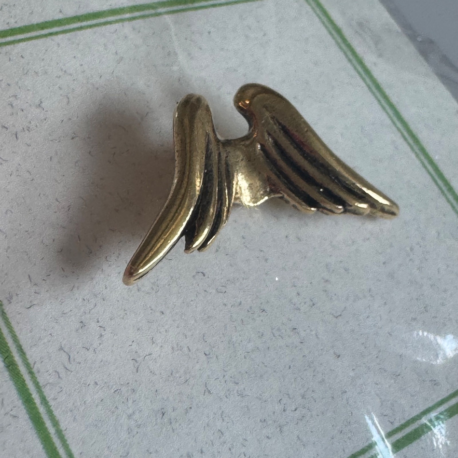 New in Package Jim Clift Angel Wings Gold Dipped Pewter Lapel Pin Great Gift!